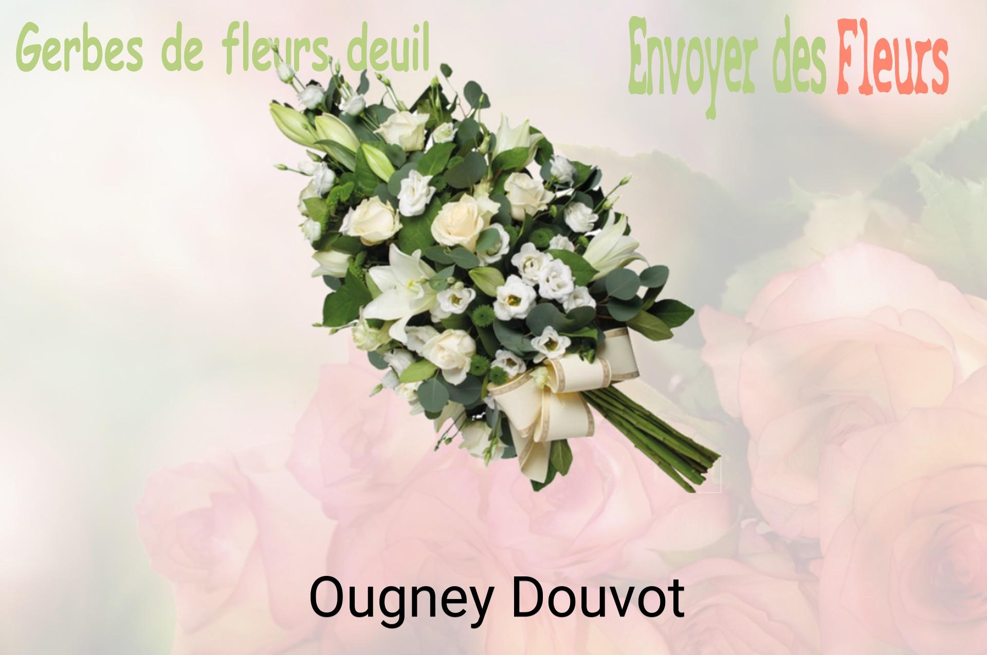 Gerbe de fleurs de deuil livrée à Ougney-Douvot